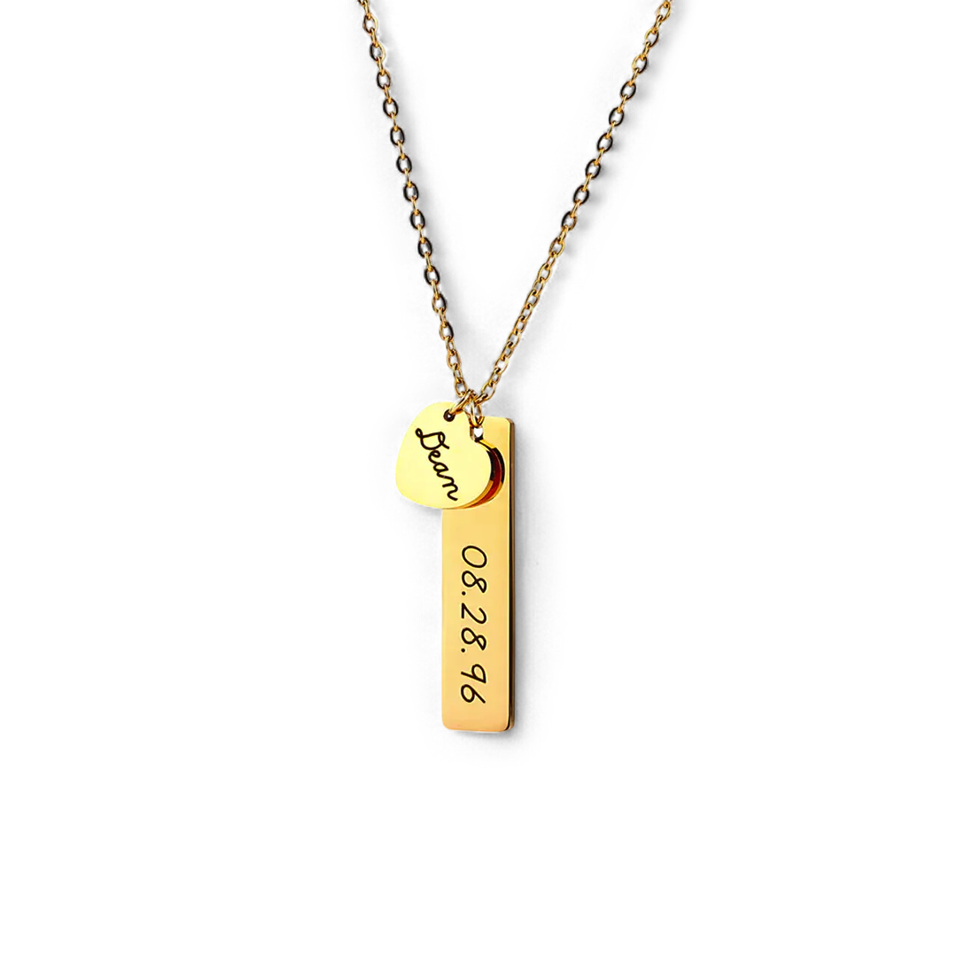Engraved Heart Pendant Necklace • Best Friend Gift
