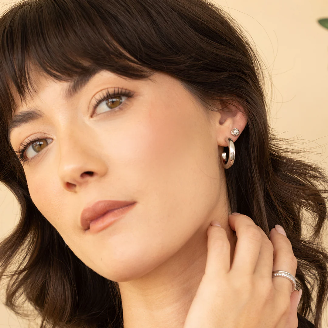 Textured Gold Ball Studs