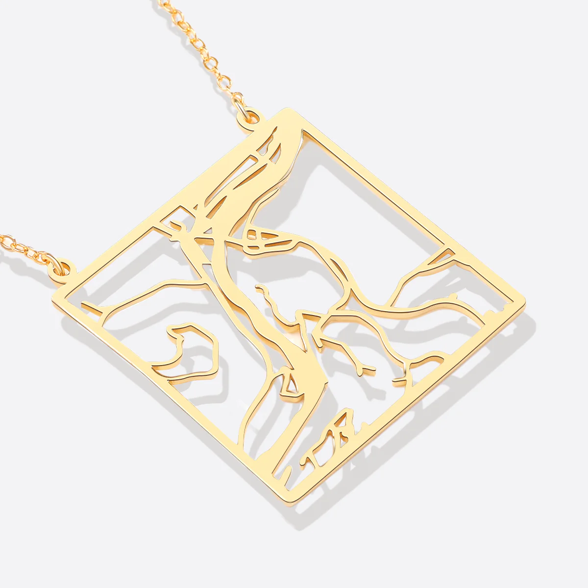 Custom Map Pendant Necklace