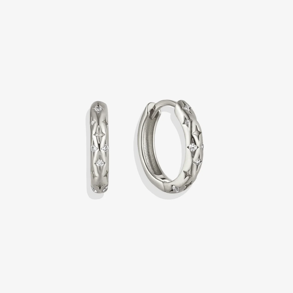 Falling Stars Huggie Hoop Earrings