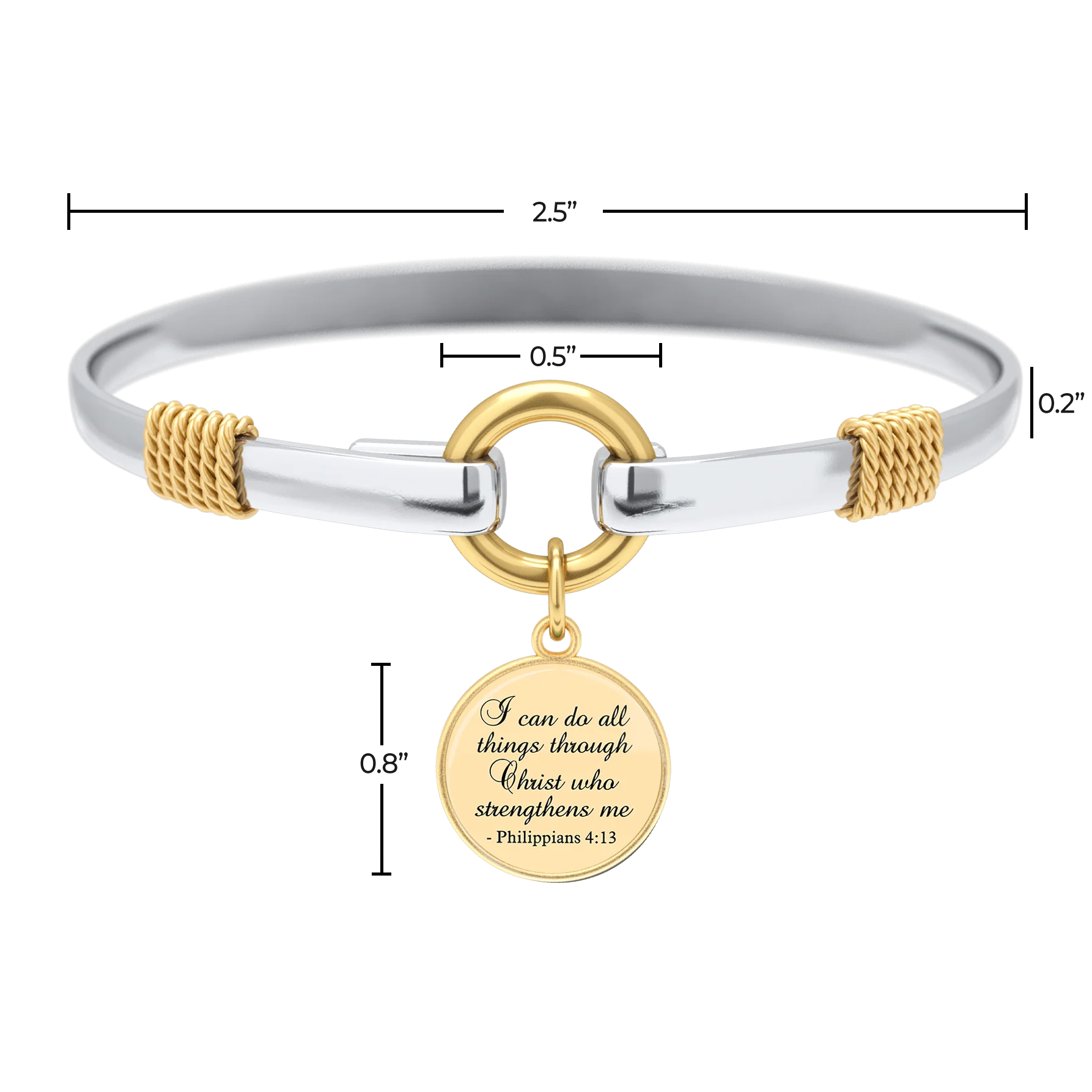 All Things Through Christ - Two-Tone Custom Charm Bracelet