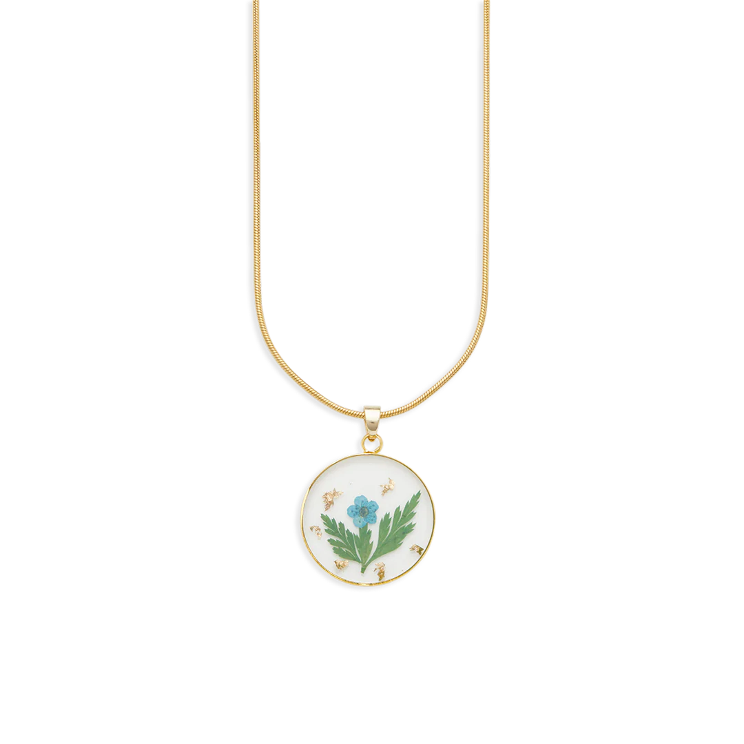 Pressed Birth Flower Necklace