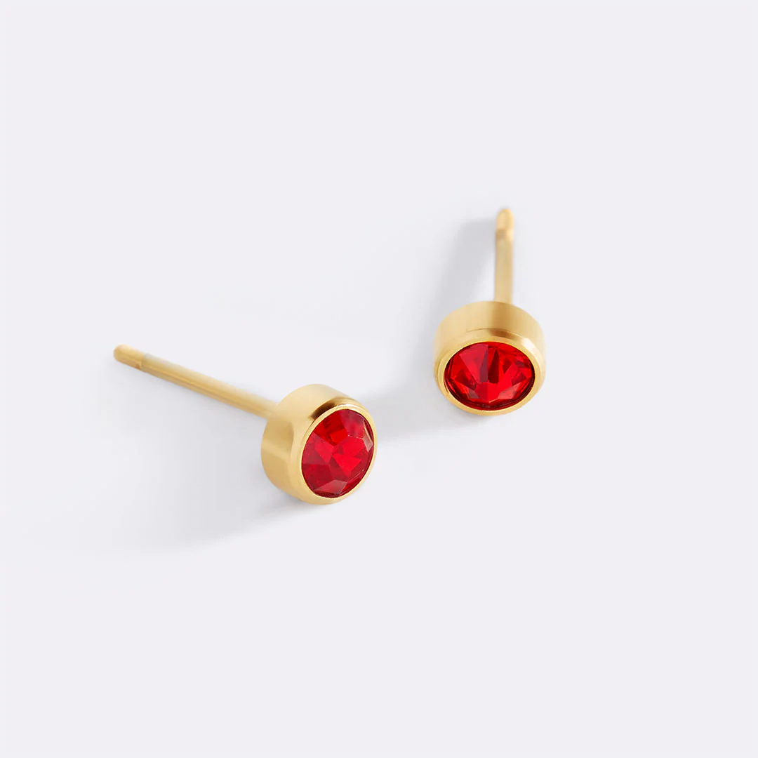Birthstone Bezel Studs