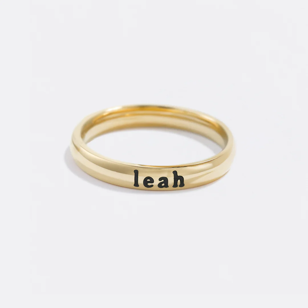 Tiny Stackable Name Ring