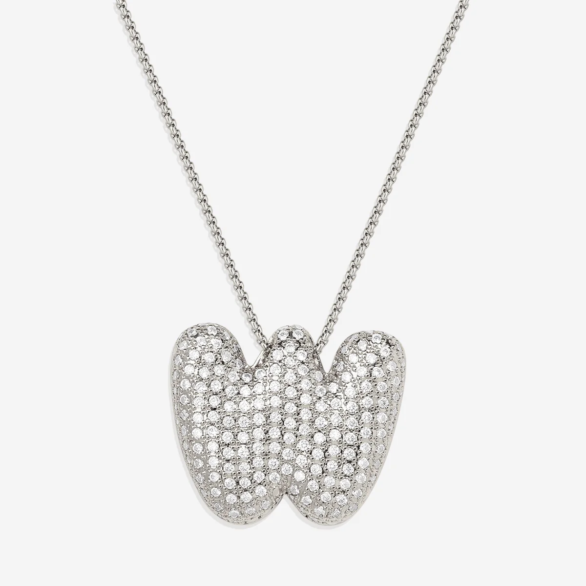 Pave Bubble Initial Necklace