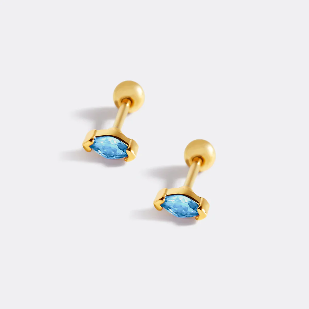 Marquis Gemstone Sleeper Stud Earrings