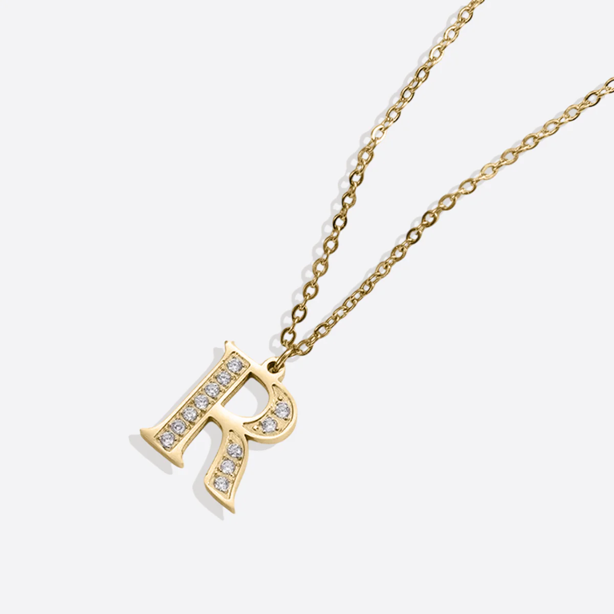 Crystal Accent Letter Satellite Necklace