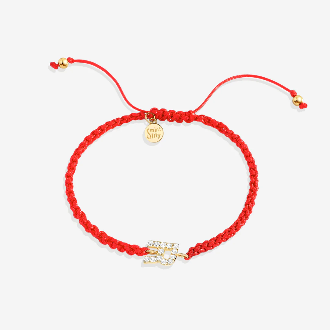 Braided Initial String Adjustable Bracelet