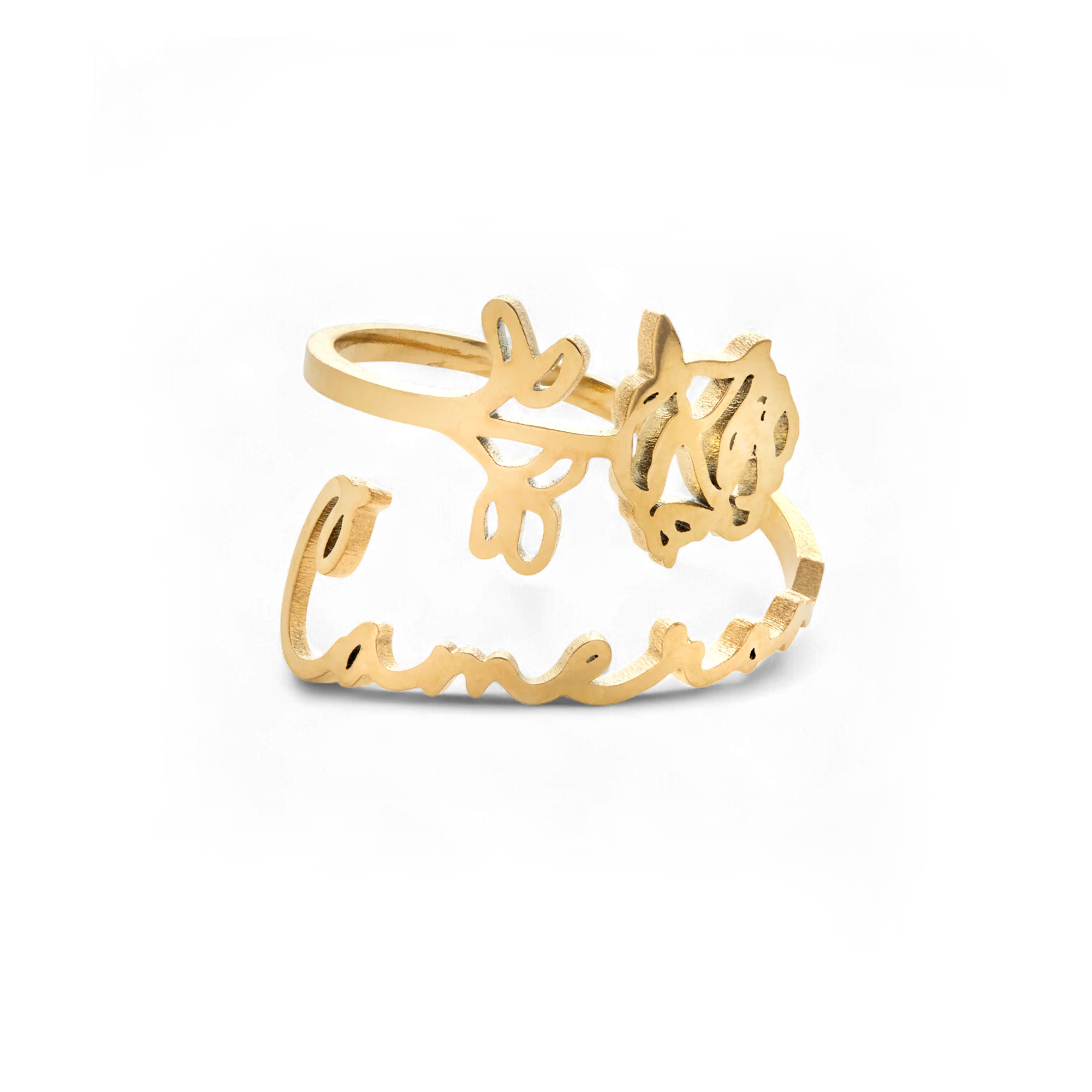 Birth Flower Name Ring