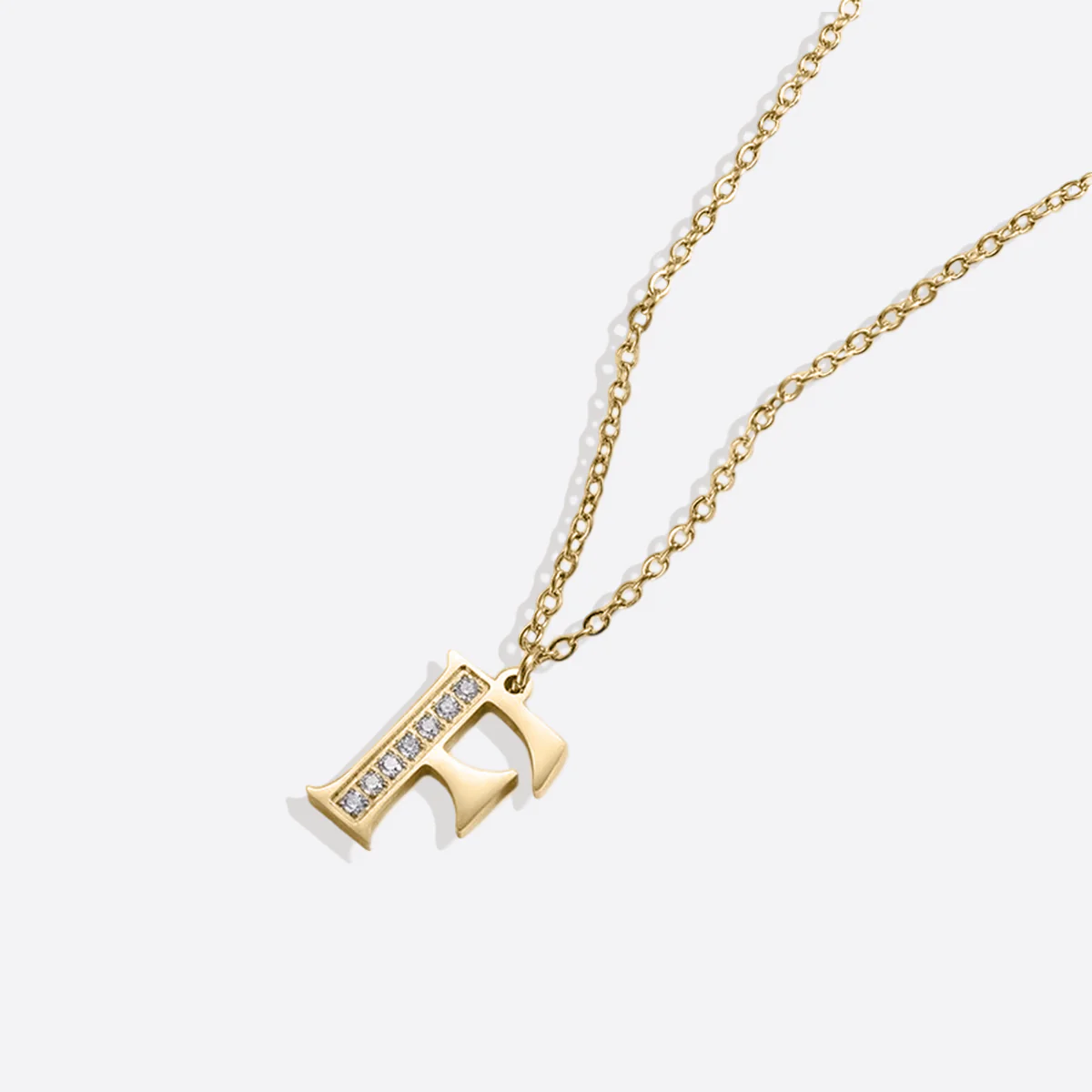 Crystal Accent Letter Satellite Necklace