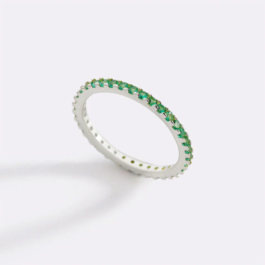 May Birthstone Eternity Stacking Ring