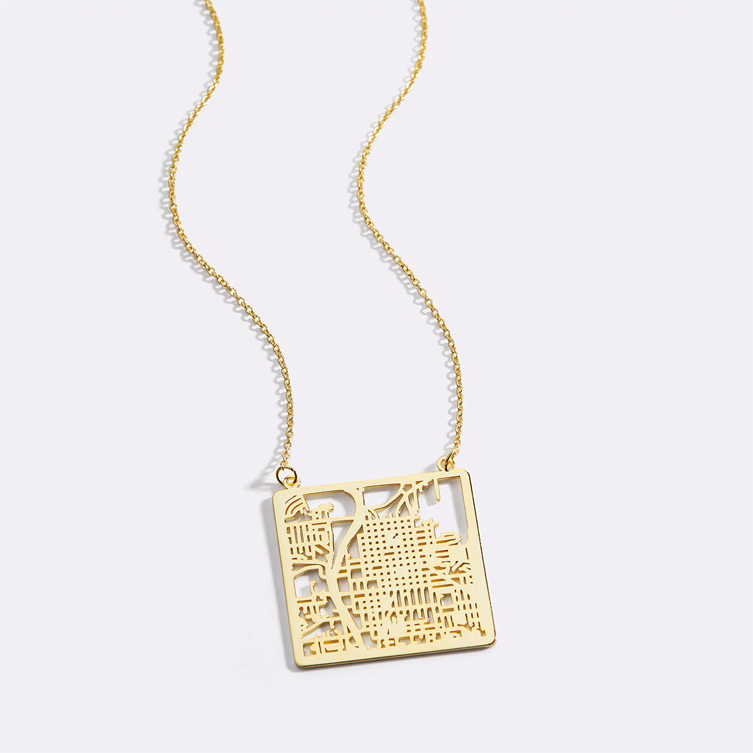 Custom Map Pendant Necklace