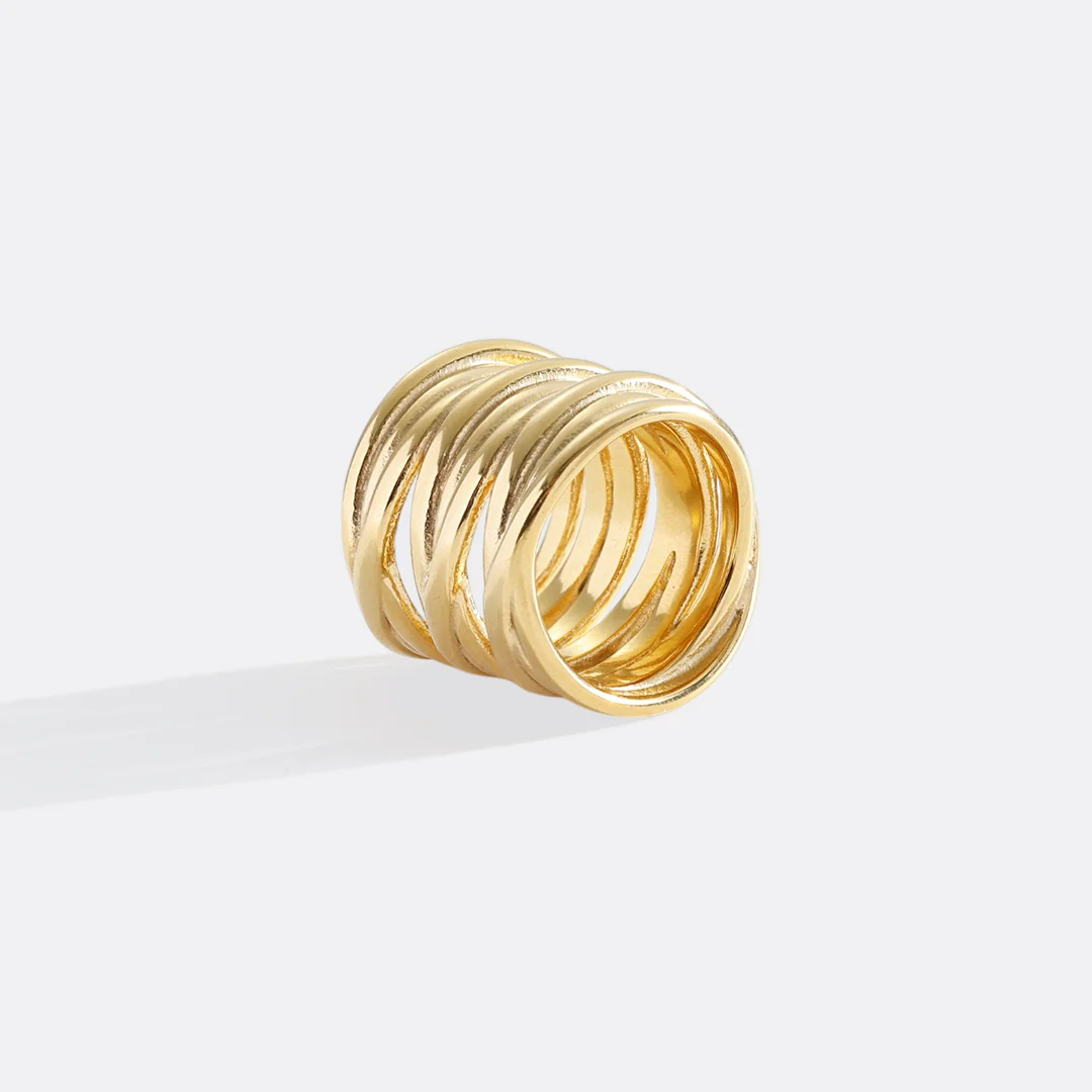 Statement Gold Coil Ring