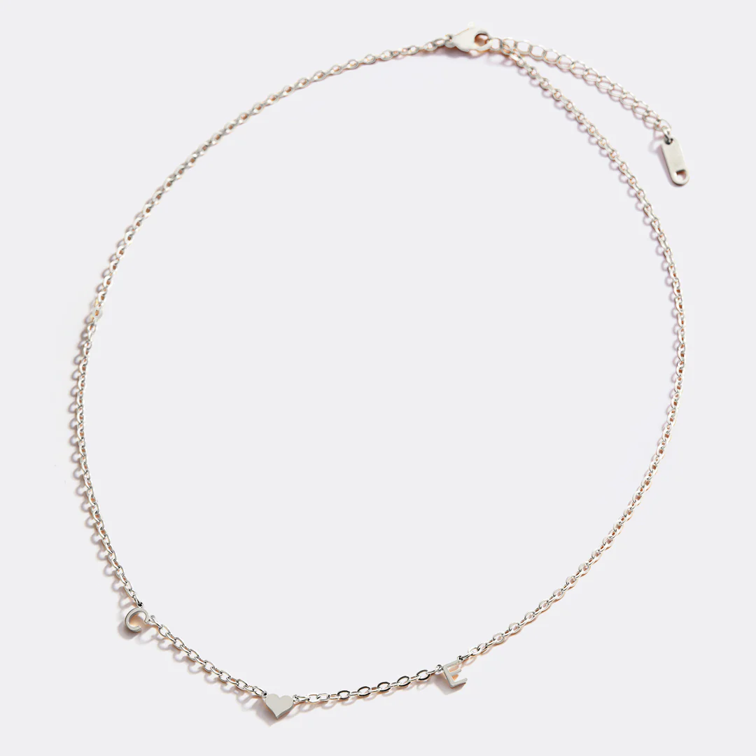 One Heart Initial Necklace