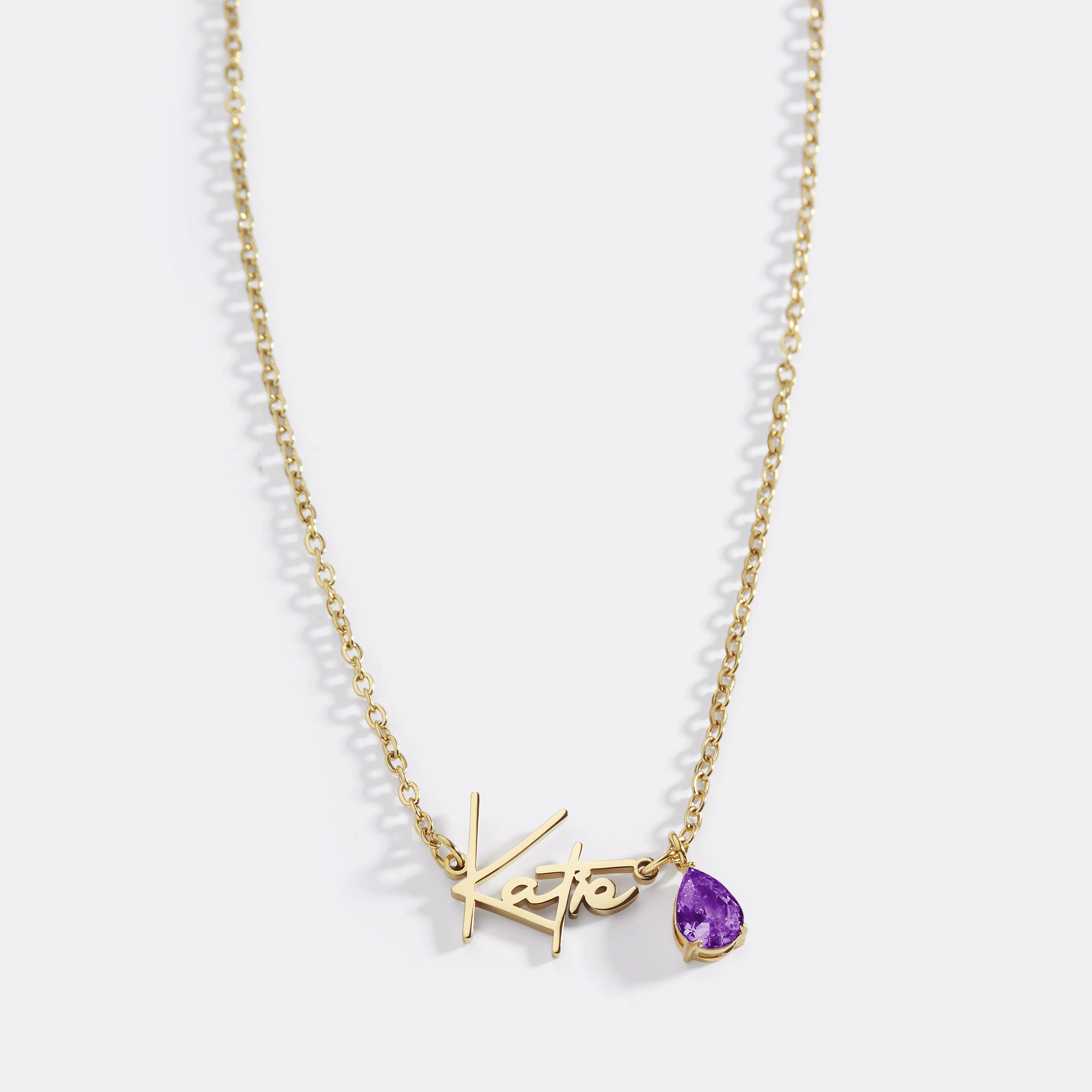 Handmade Birthstone Name Necklace