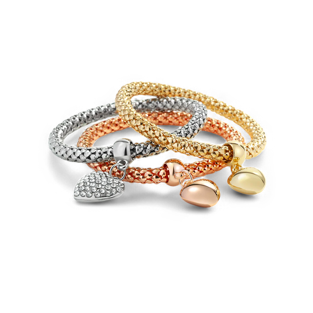 Solid Hearts Metal Bracelet