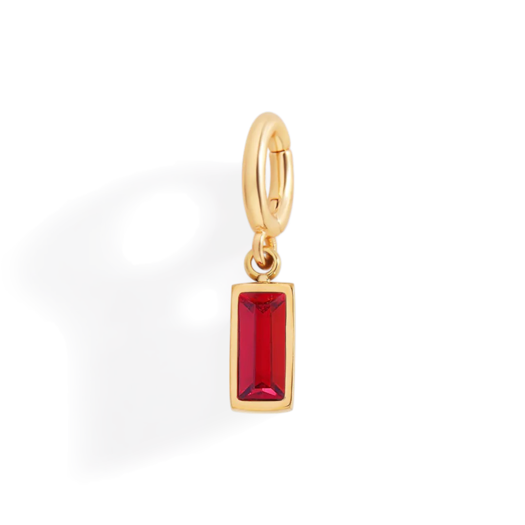 Dainty Baguette Birthstone Charm