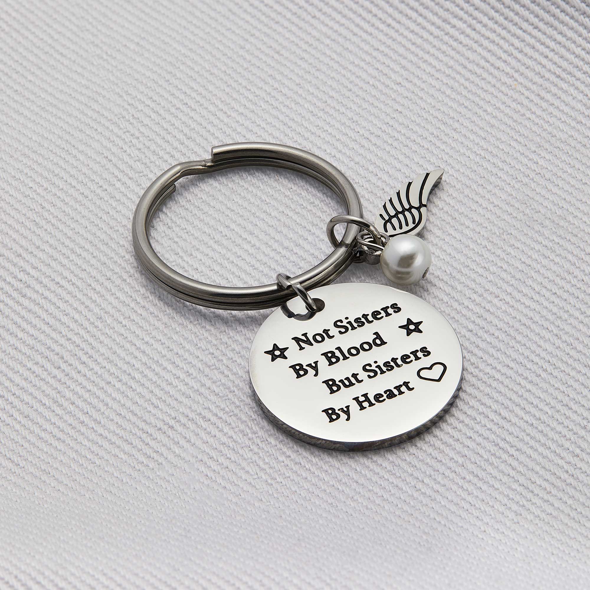 Sisters by Heart Keychain