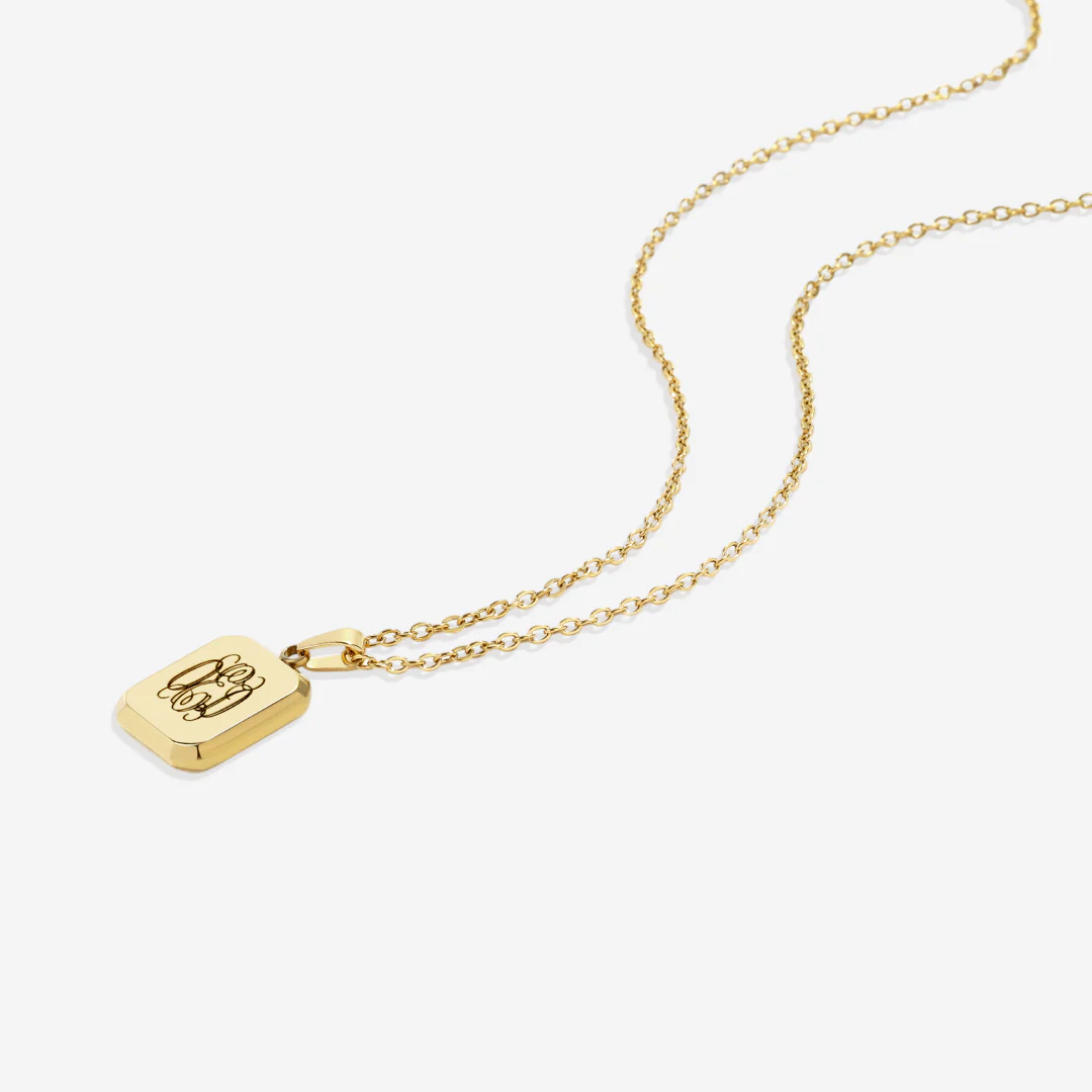Monogram Portrait Pendant Necklace