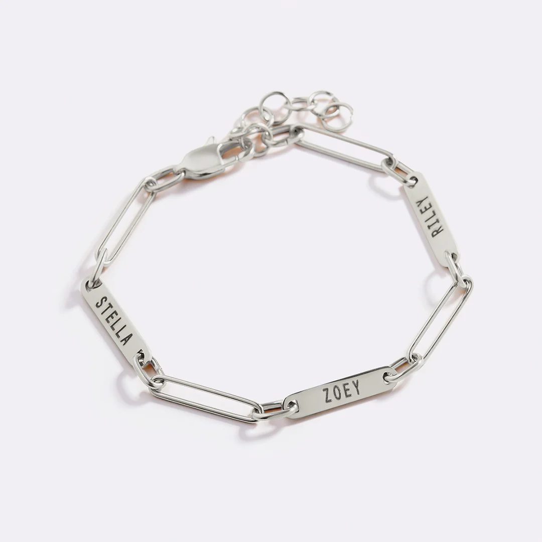 Personalized Paperclip Name Bracelet