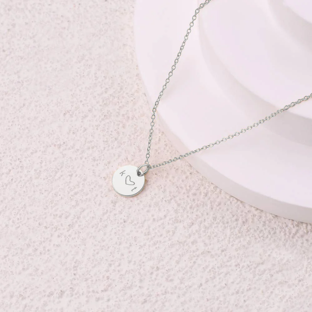 Love Disc Initial Necklace