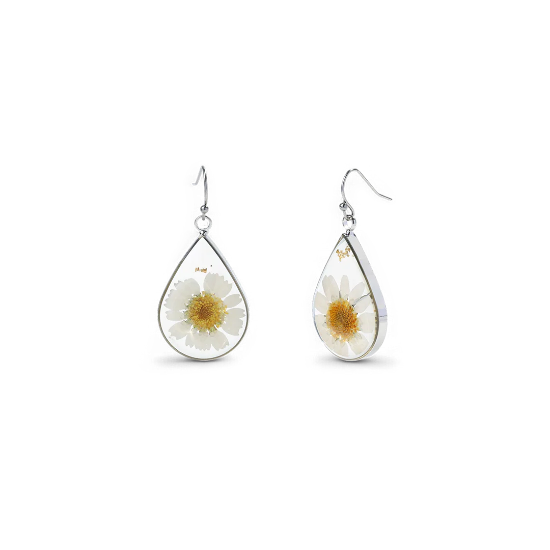 Pressed Birth Flower Earrings