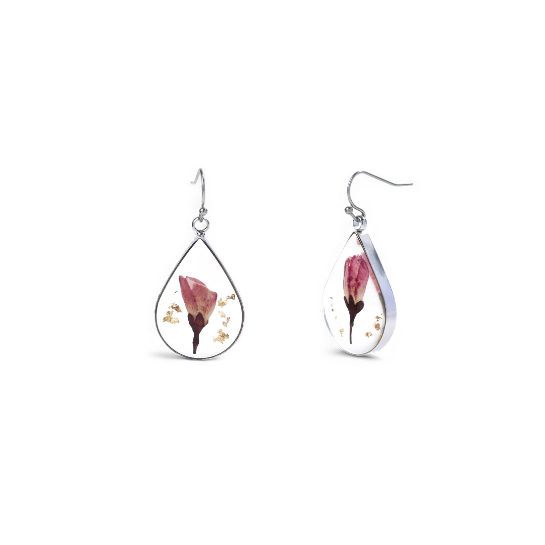 Pressed Birth Flower Earrings