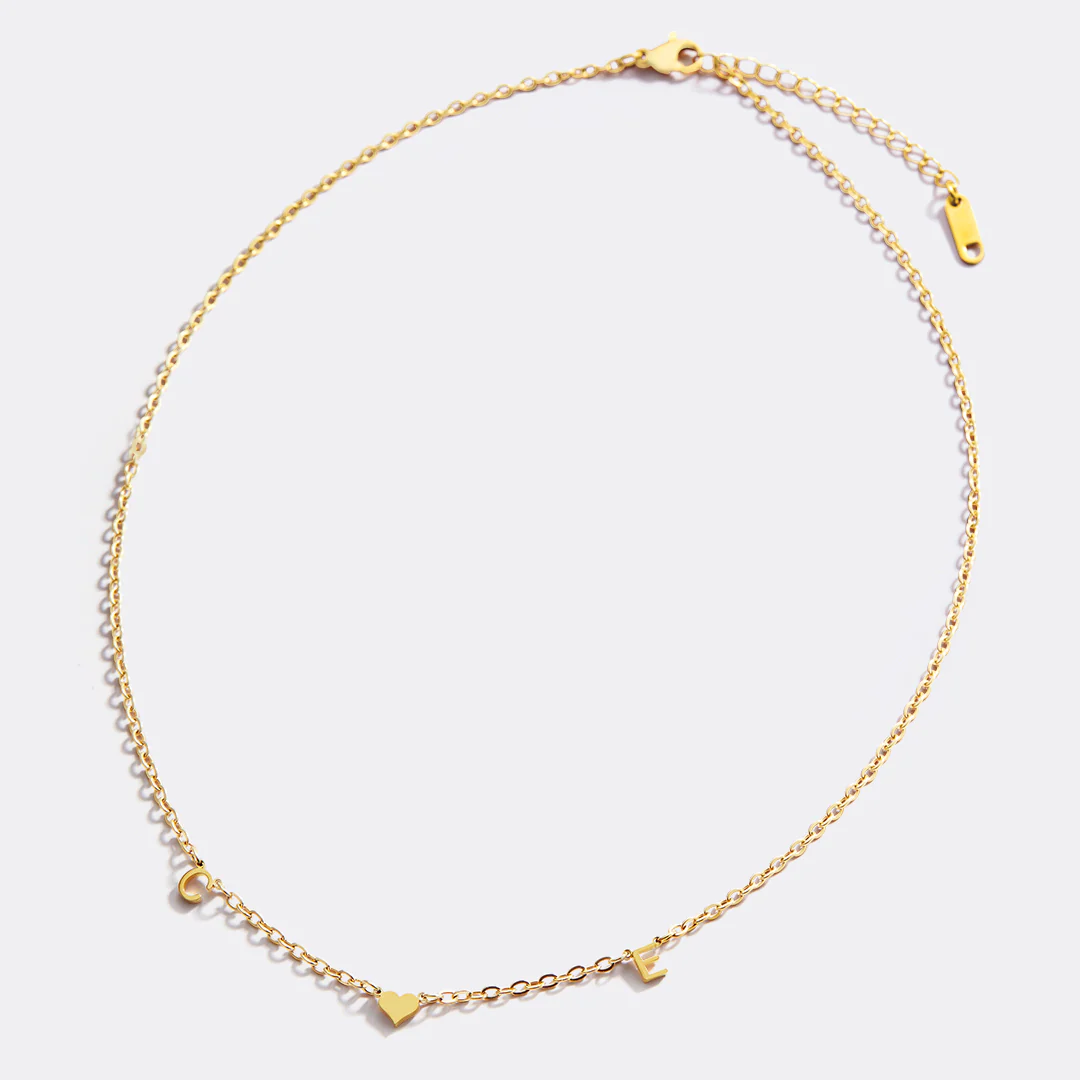 One Heart Initial Necklace