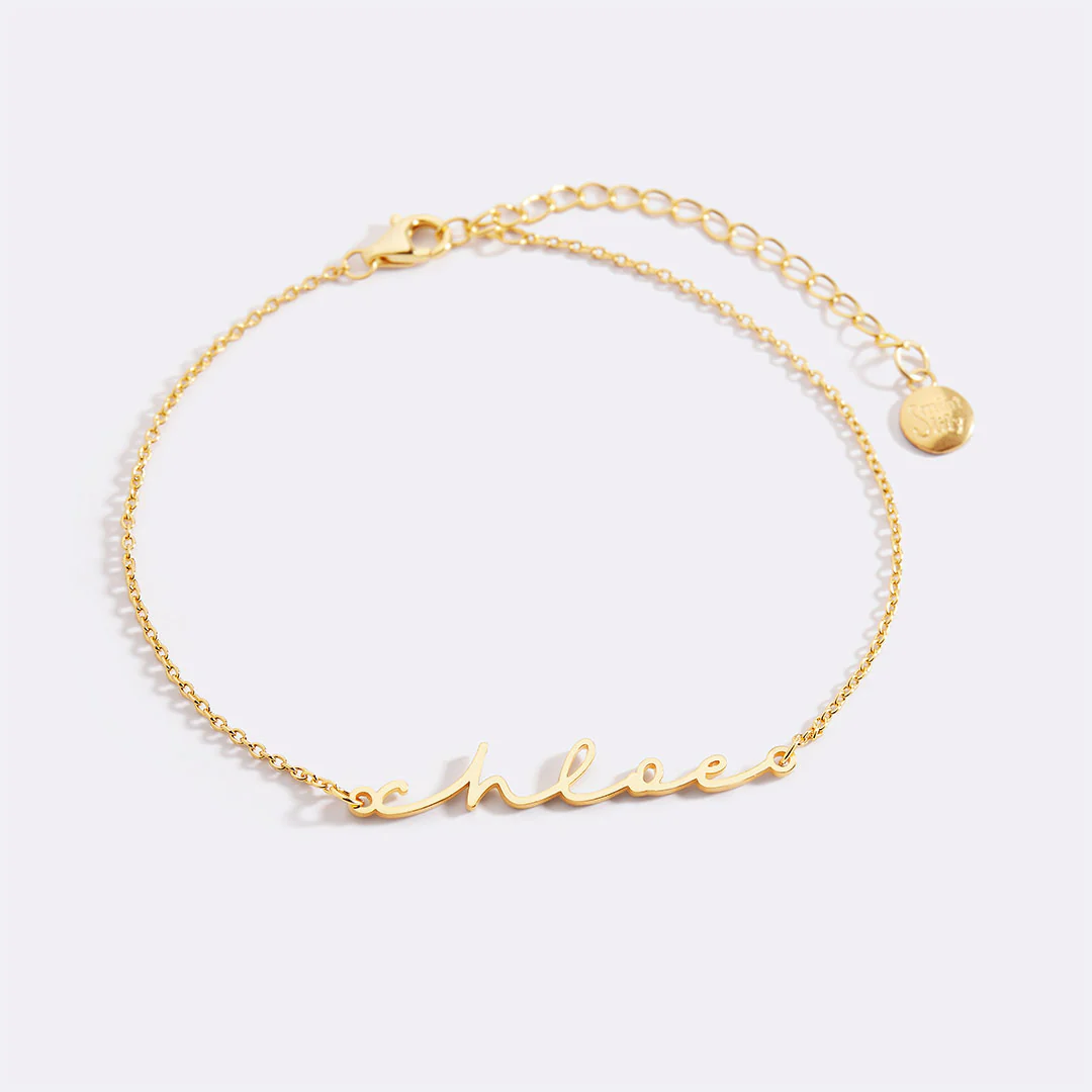 Dainty Script Name Bracelet