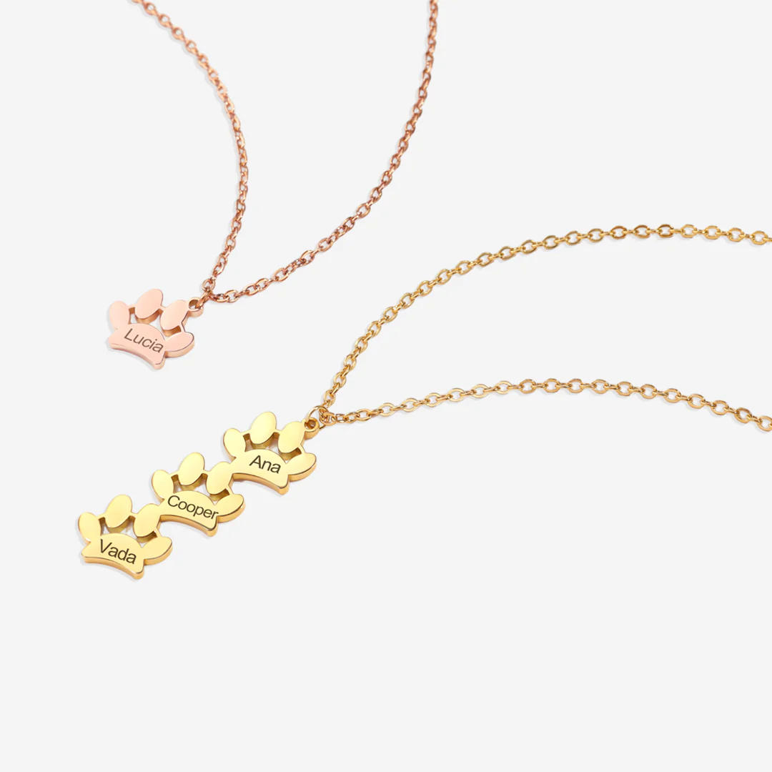 Personalized Paw Print Necklace
