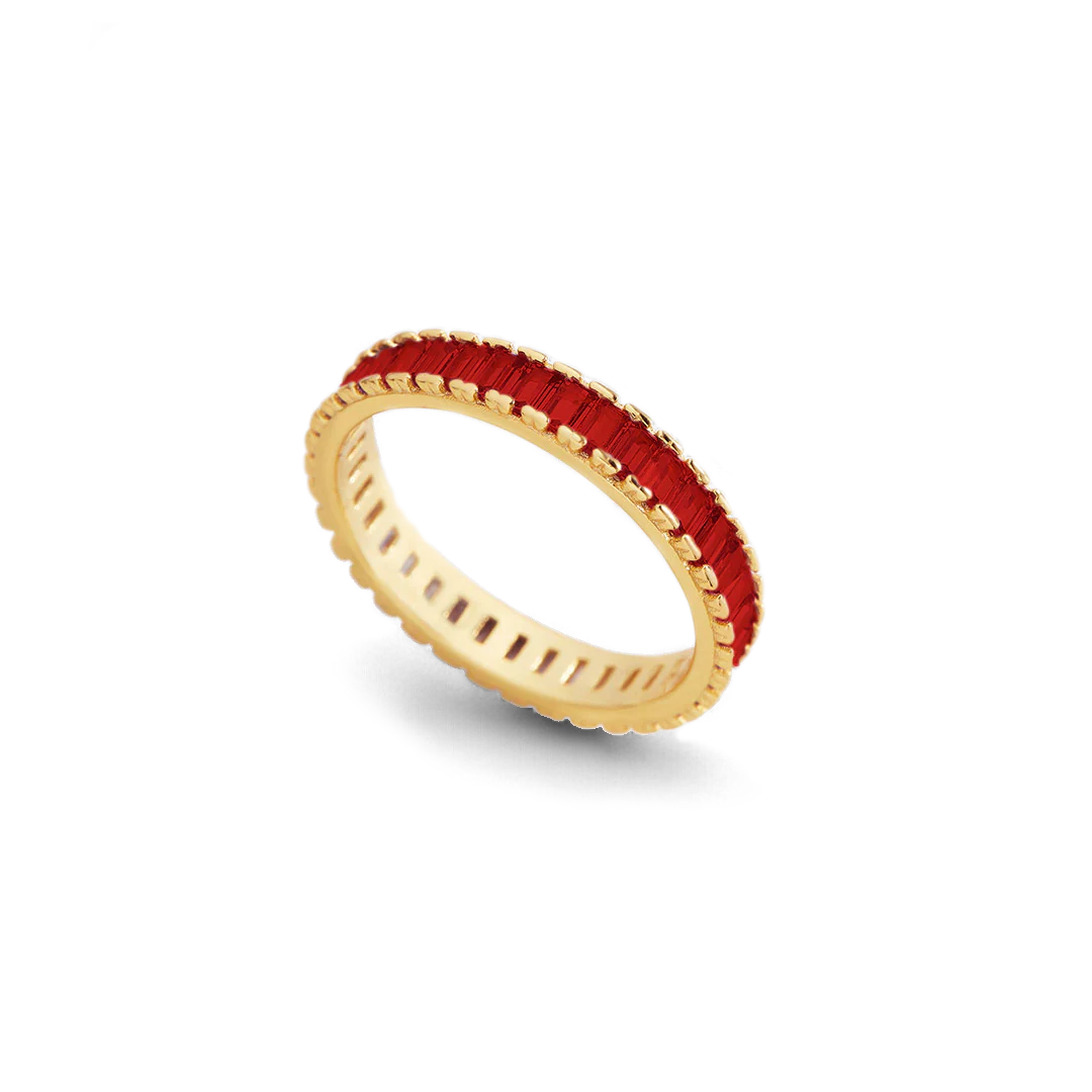 Baguette Birthstone Eternity Band