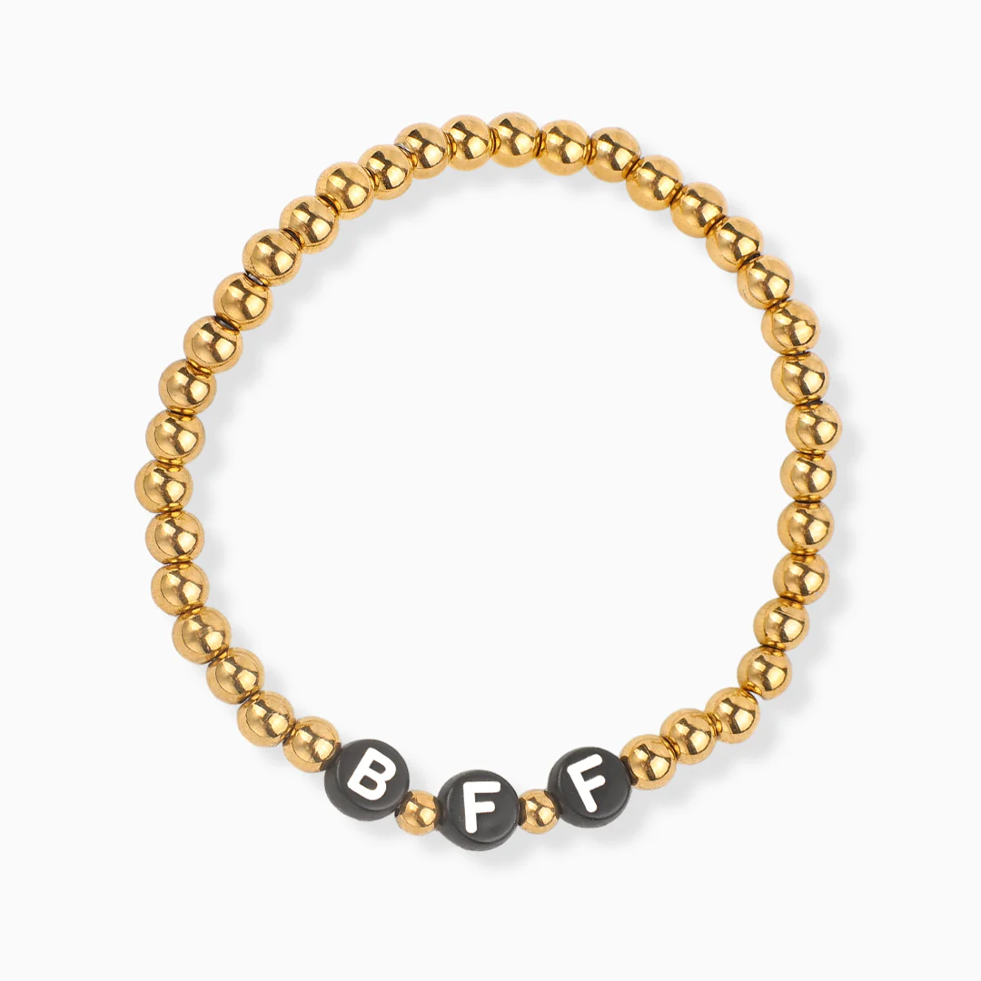 Custom Gold Beaded Name Bracelet