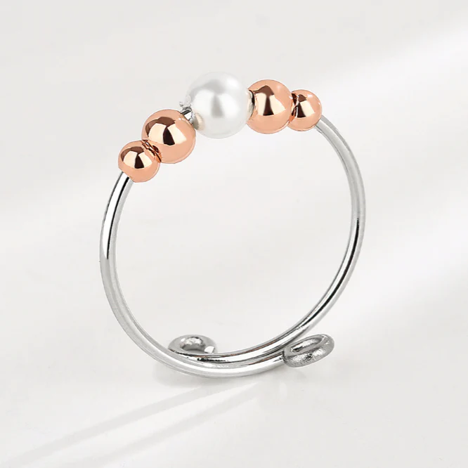 Dainty Adjustable Opal Fidget Ring