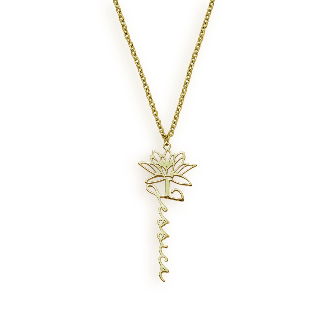 Birth Flower Name Necklace
