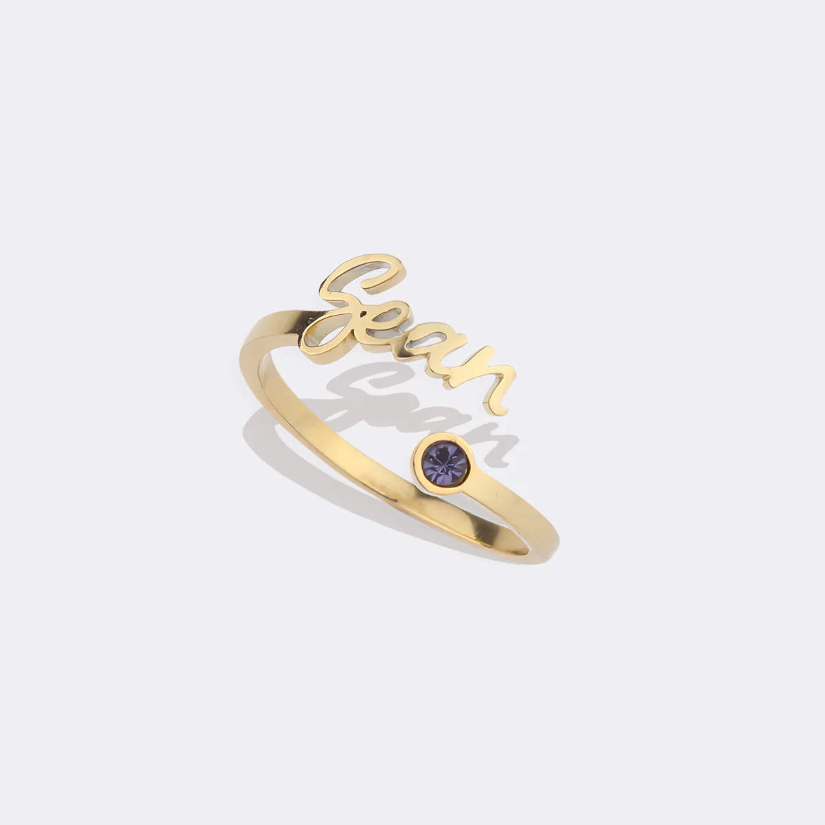 Custom Name Birthstone Ring