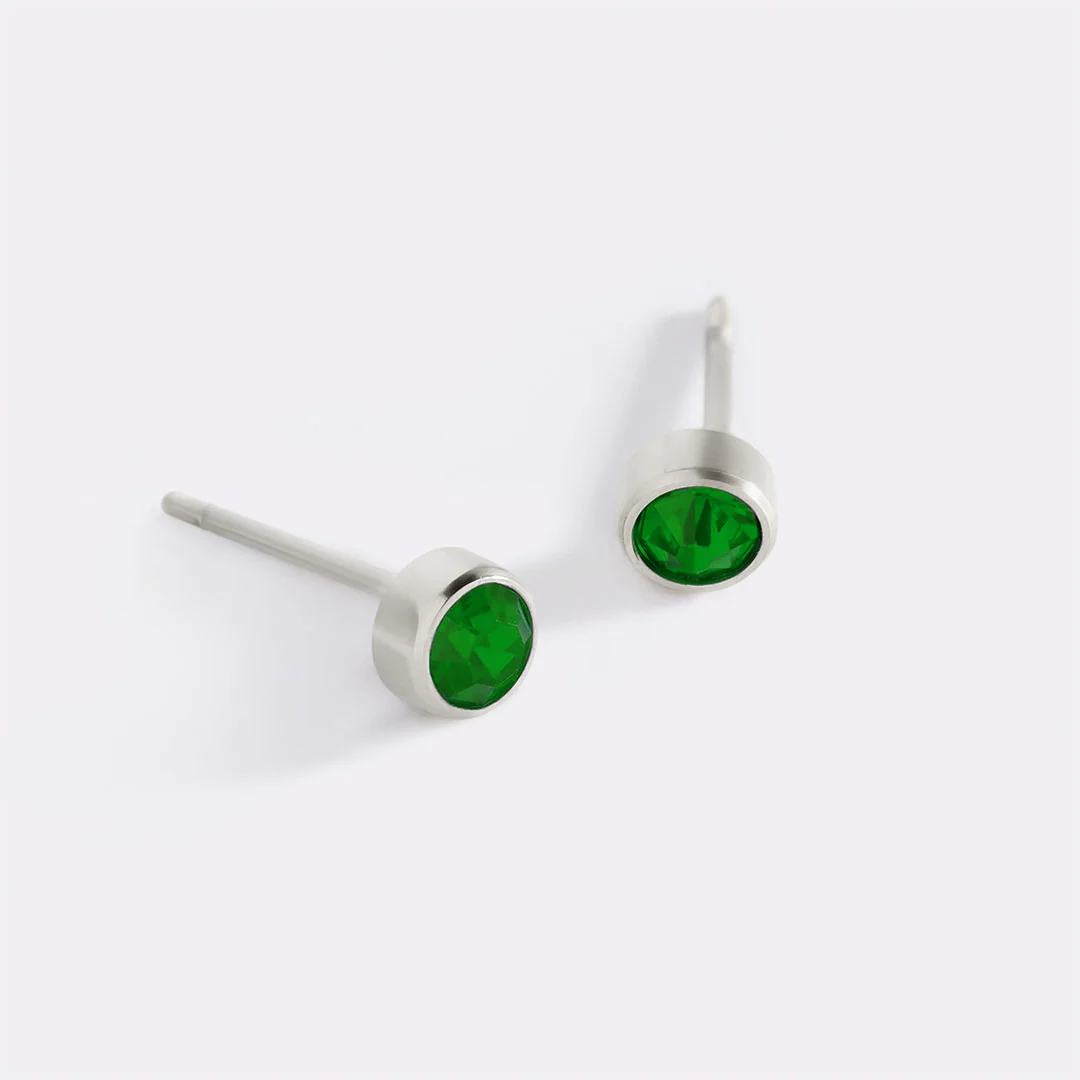 Birthstone Bezel Studs