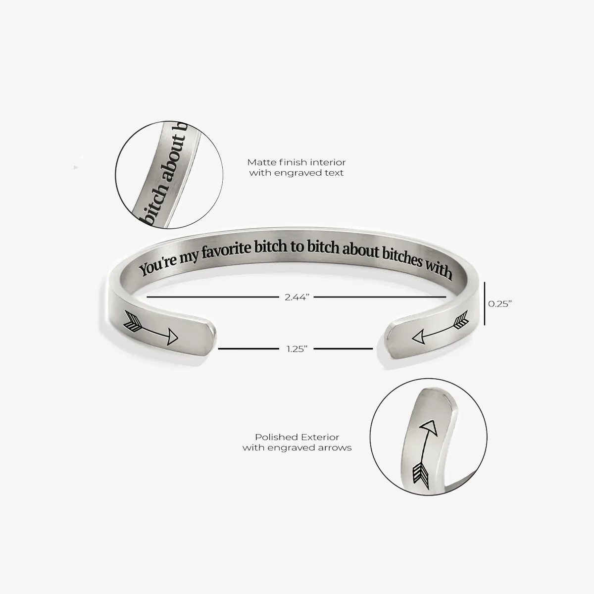 You're My Favorite Bitch To Bitch About Bitches With Personalizable Cuff Bracelet