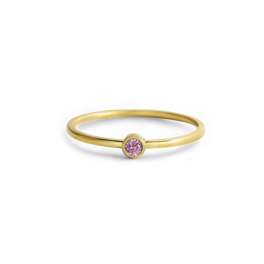 Minimalist Bezel-Set October Birthstone Stacking Band