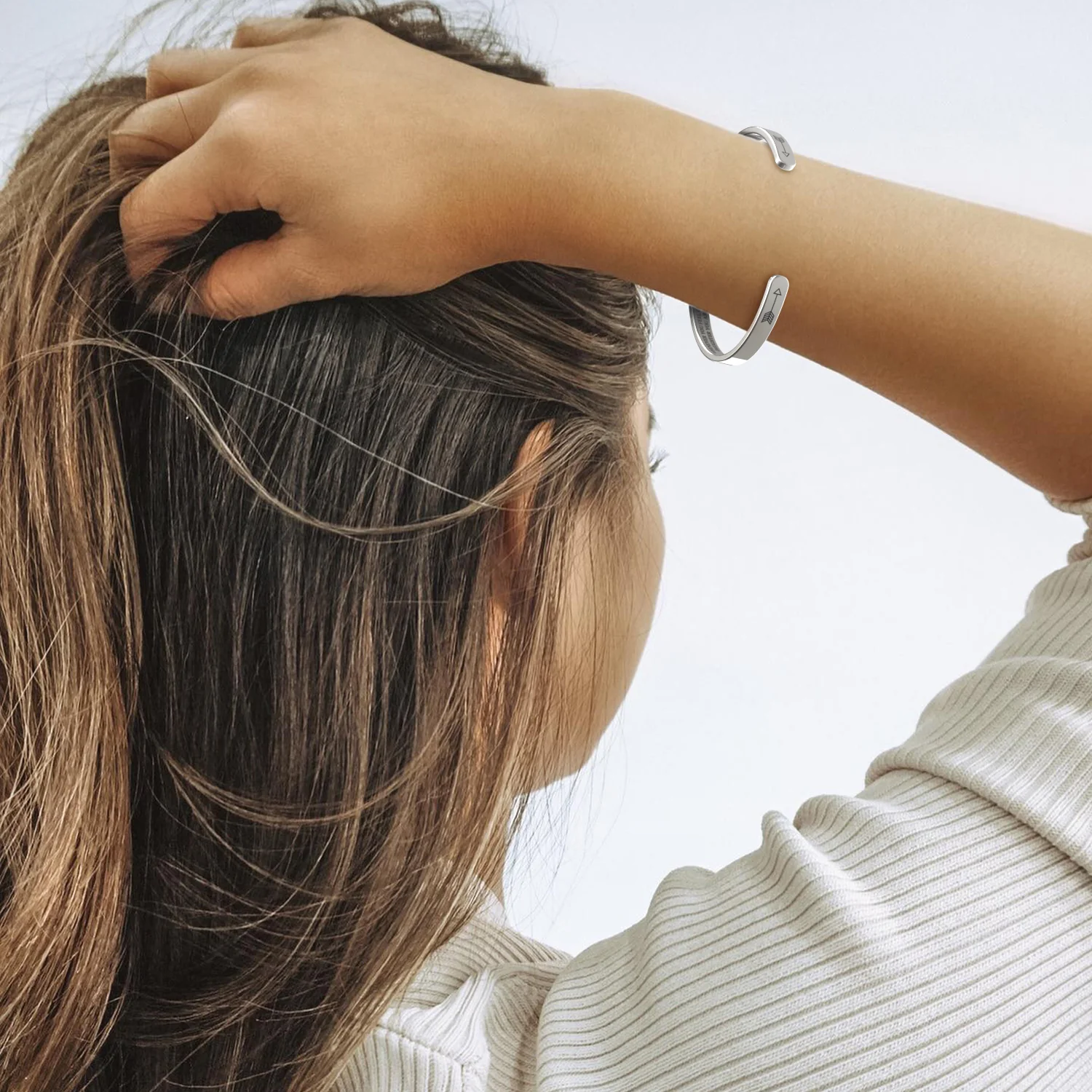 Mama Bear & Her Baby Bears Engraved Cuff Bracelet