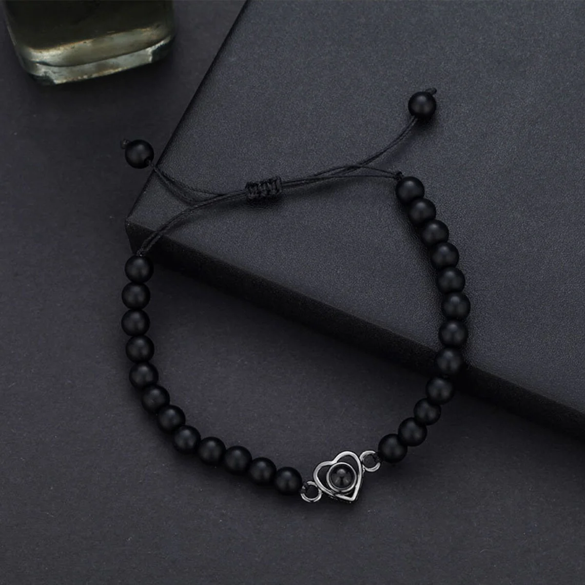 Beaded Heart Photo Bracelet