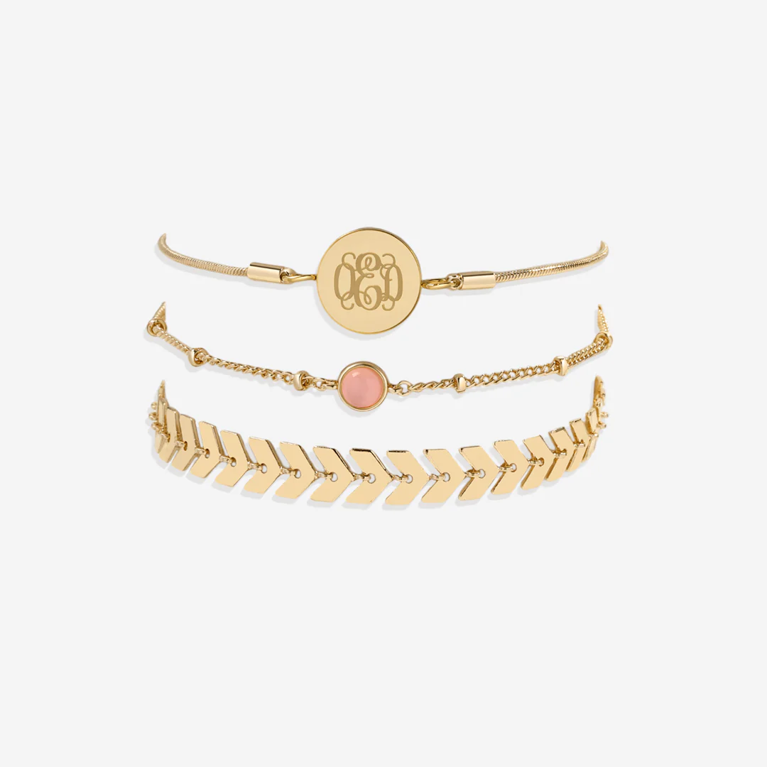 Monogram Bracelet Set