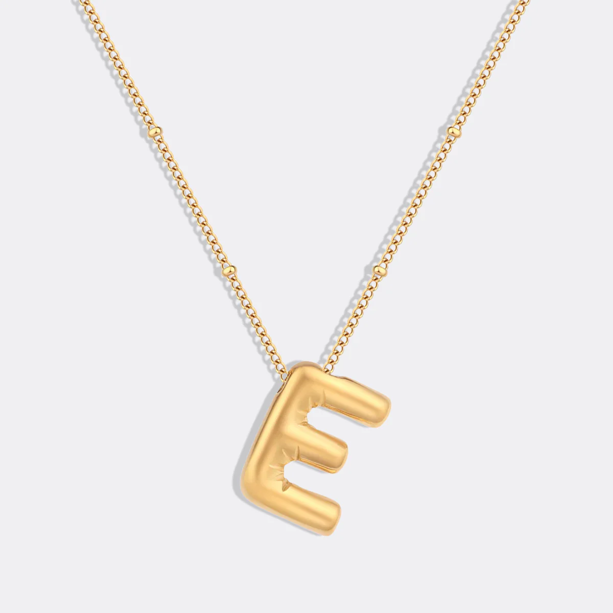 Balloon Initial Necklace with Satellite Chain