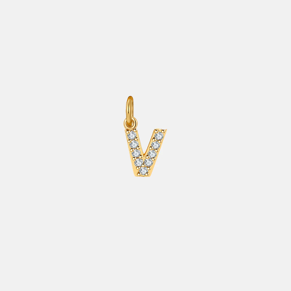 Dainty Pave Initial Charm