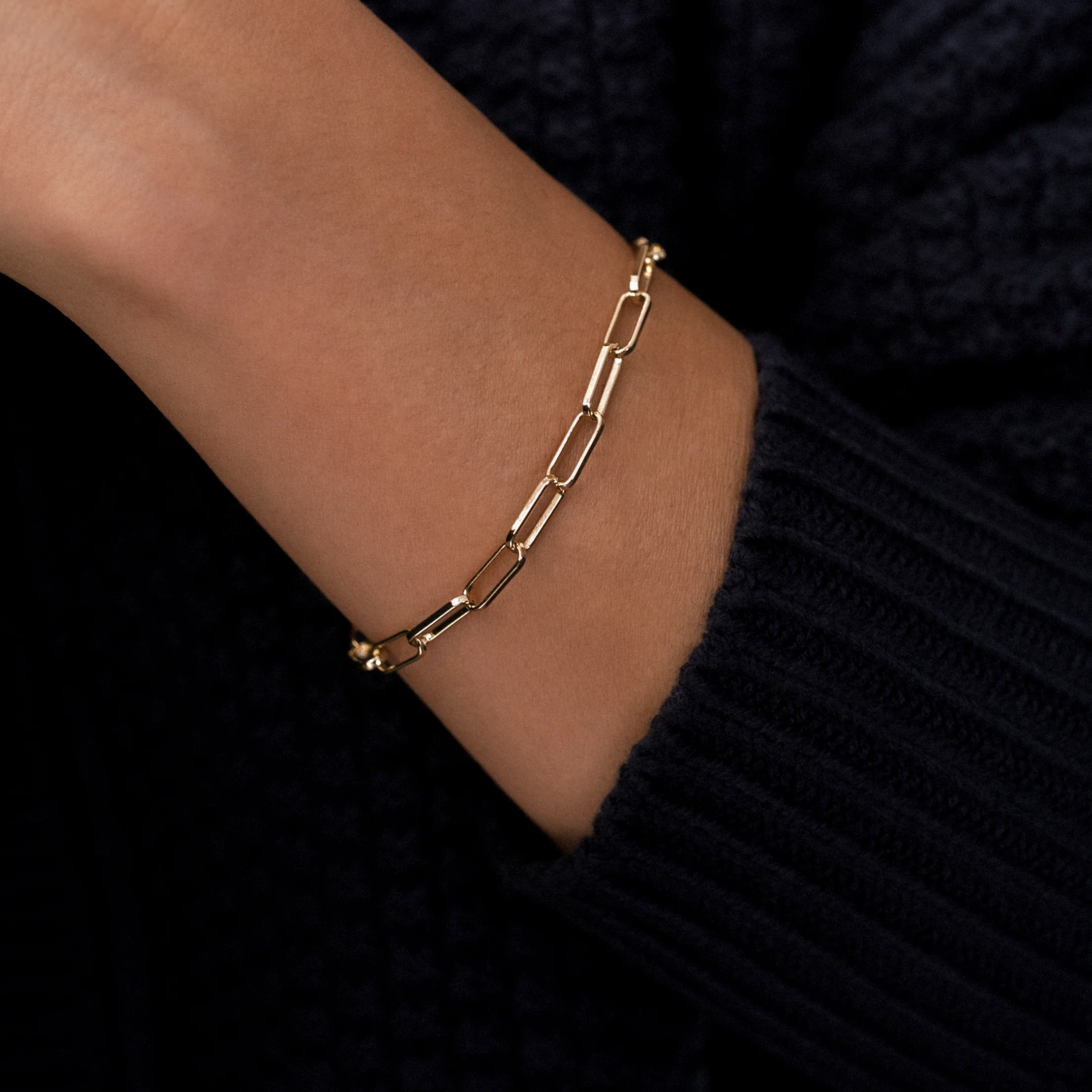 Open Link Paperclip Chain Bracelet