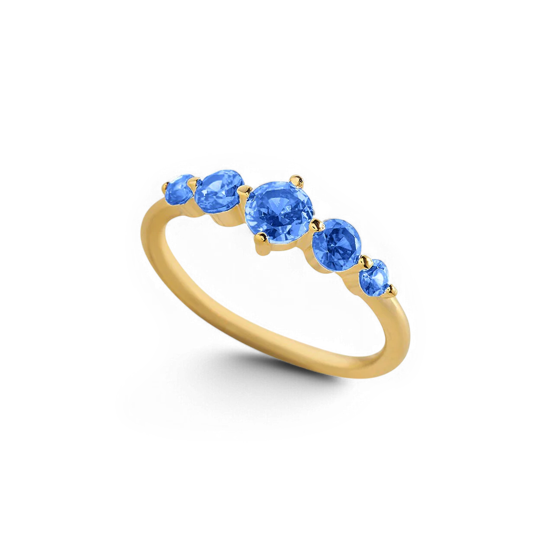 Five Stone Statement Birthstone Ring