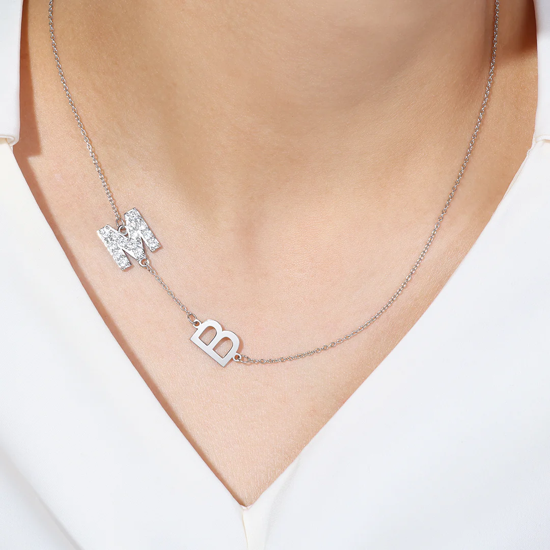 Custom Diamond & Gold 2 Initial Necklace