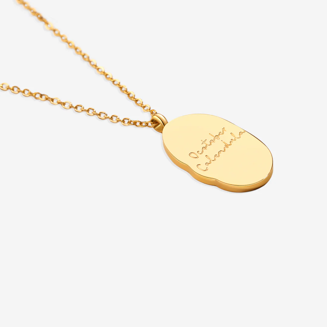 Gold Birth Flower Pendant Necklace