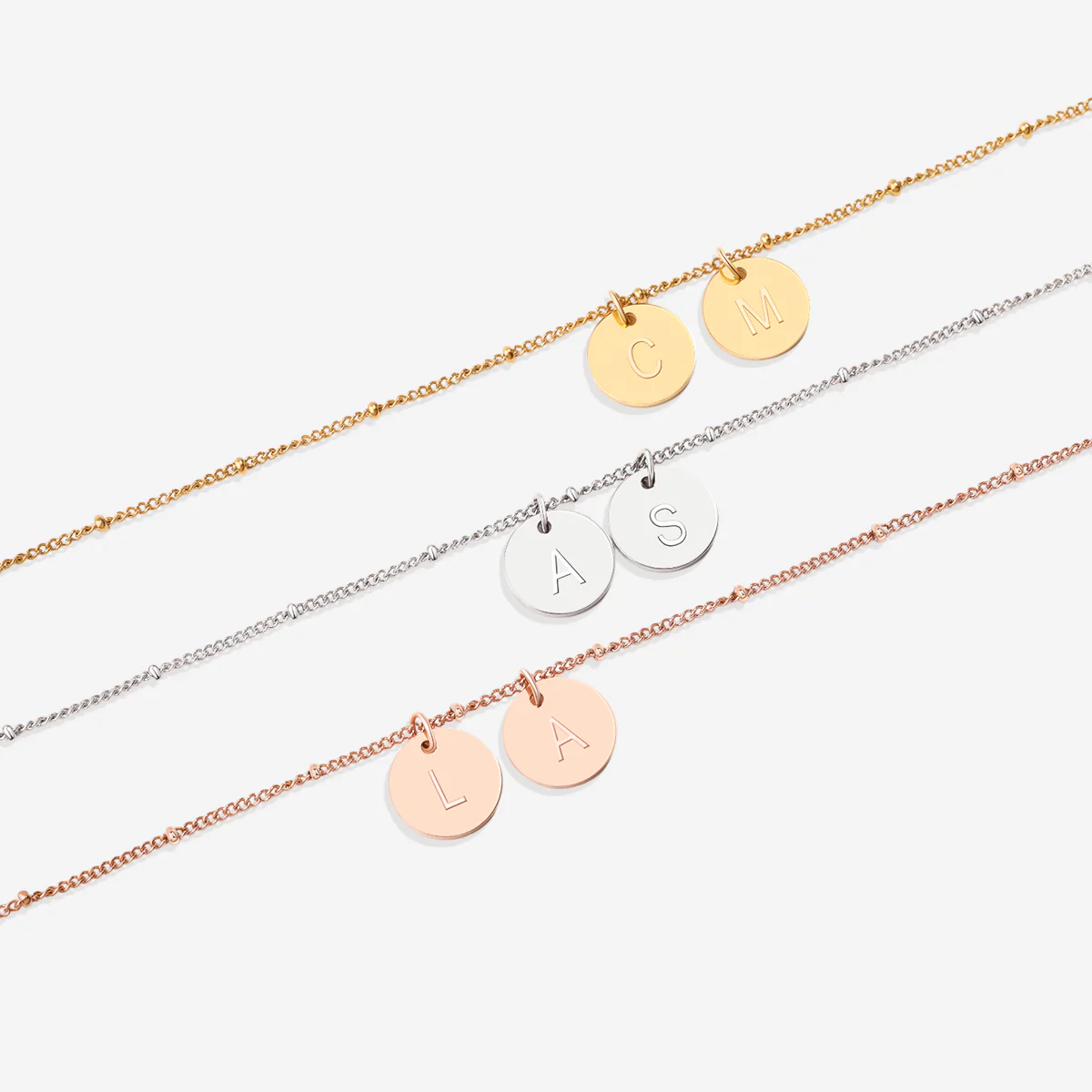 Dainty Disc Initial Necklace