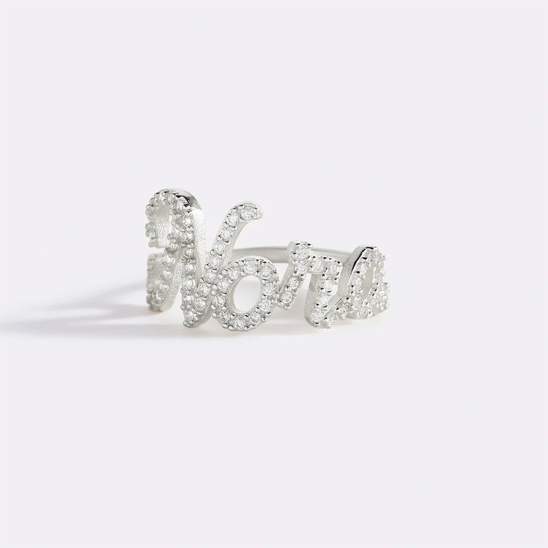 Pave Name Ring