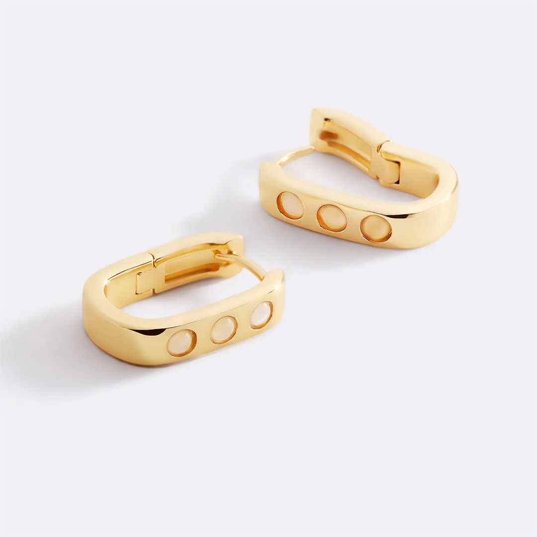 Pearl Block Statement Hoops